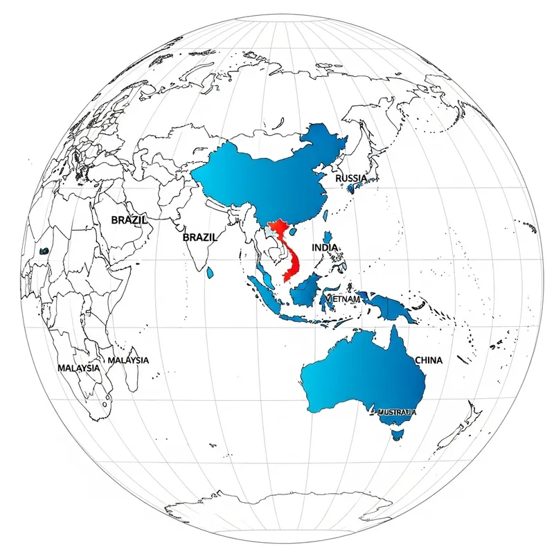 Conceptual Planisphere Showing Highlighted Countries Conceptual Planisphere Showing Highlighted Countries