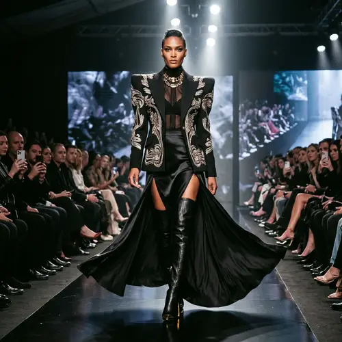 Stunning Model on Runway | High-Fashion Show