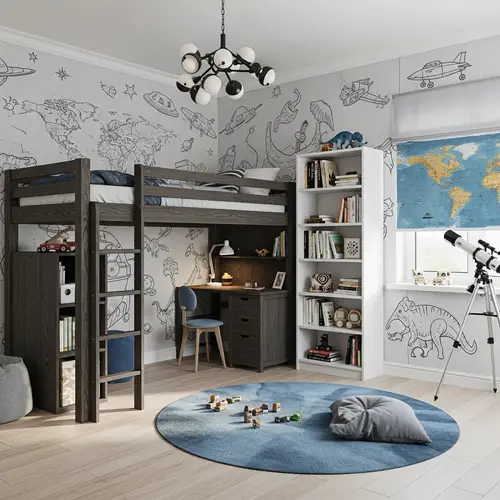 Creative Boys Room: Adventure-Themed Space for Young Explorers