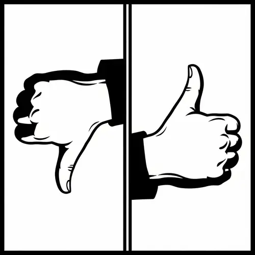Black and White Thumbs Down Thumbs Up Meme