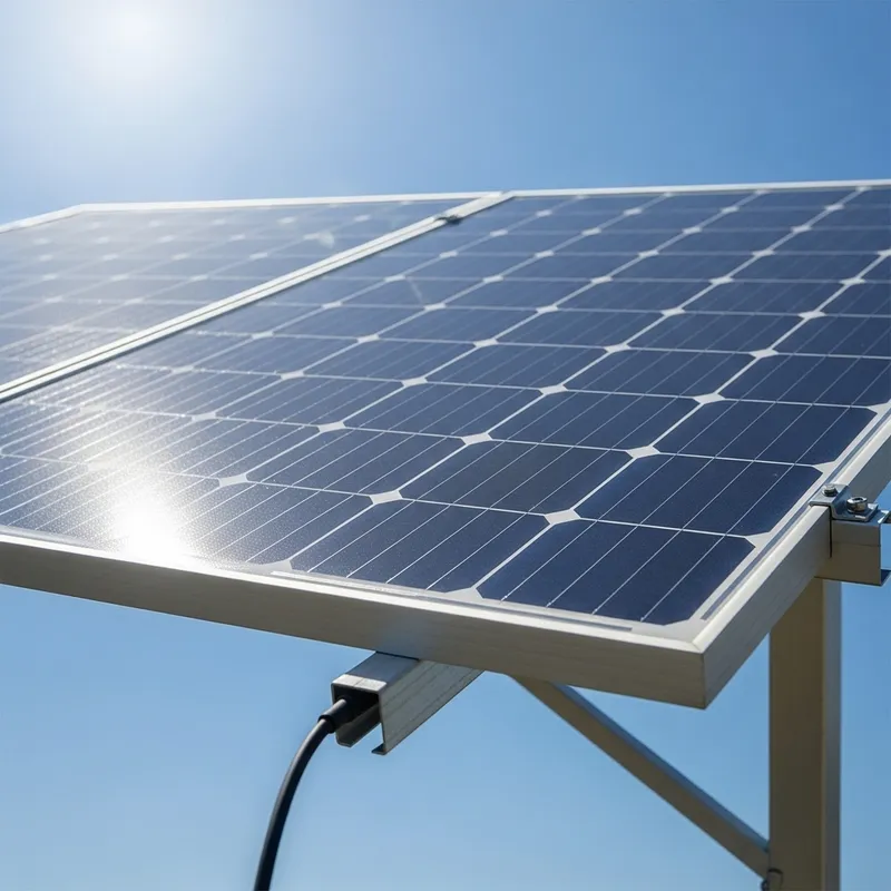 Surya Panel: Detailed View under Clear Blue Sky Surya Panel: Detailed View under Clear Blue Sky