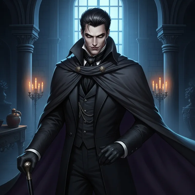 Dracula in Victorian Attire | Gothic Fiction Character at Castle