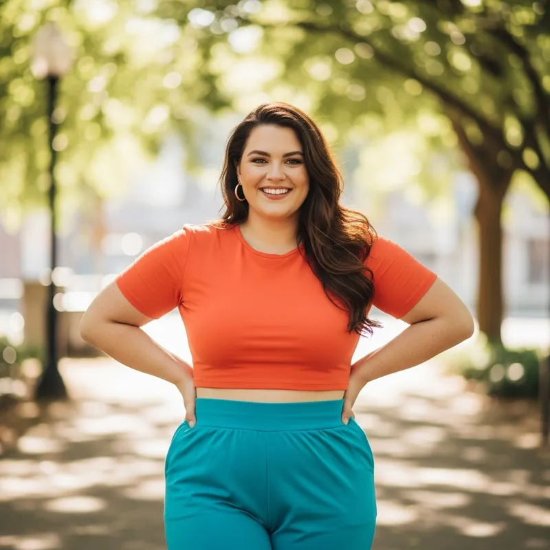 Confident Plus-Size Woman Radiates Positivity