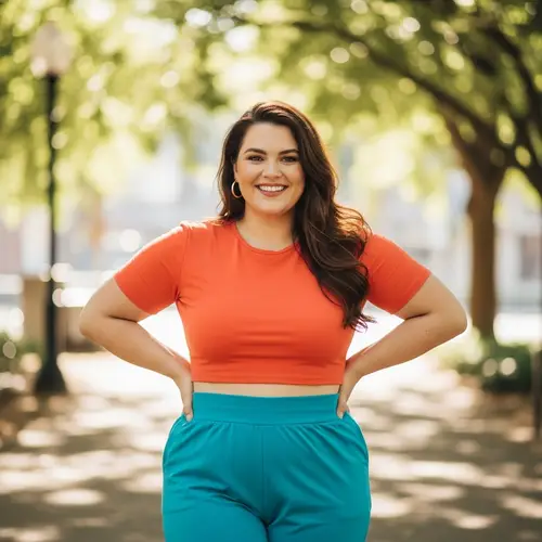 Confident Plus-Size Woman Radiates Positivity