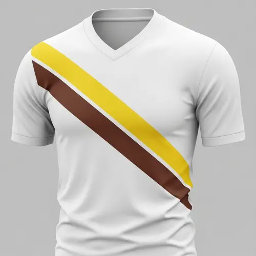 White Jersey with Yellow and Brown Stripes