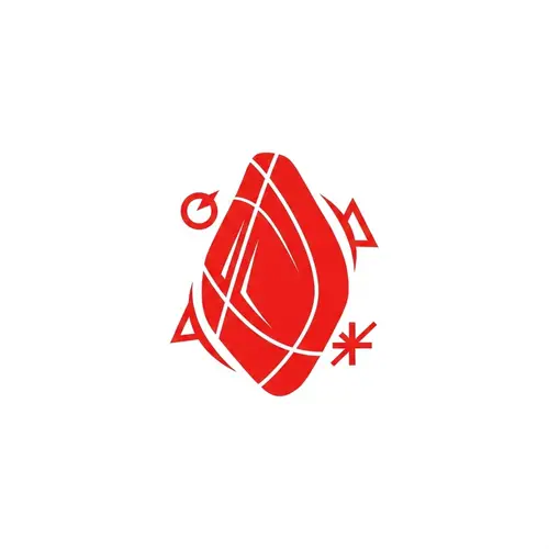 Simple Philosopher's Stone Logo in Red & White