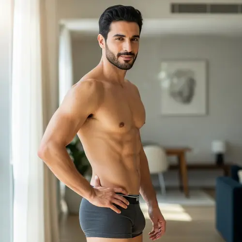 Middle-Eastern Man in Underwear