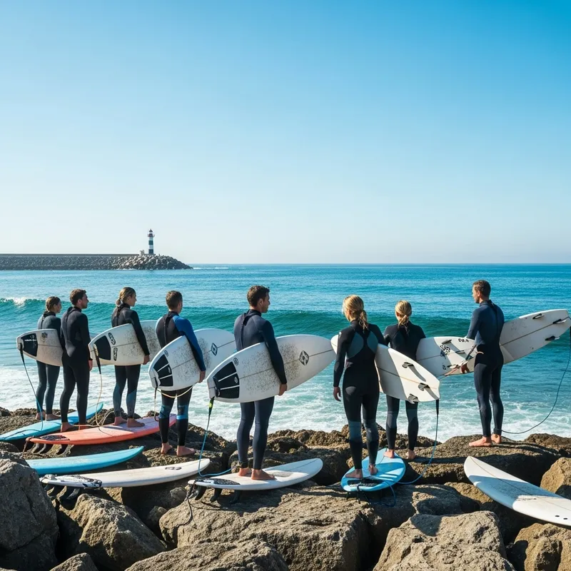 Daring Surfing Adventure on Jagged Rocks