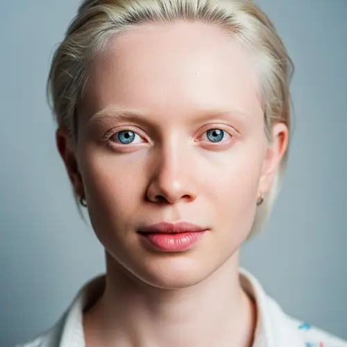 Blue Eyed Albino Human Portrait | Unique Albinism Features