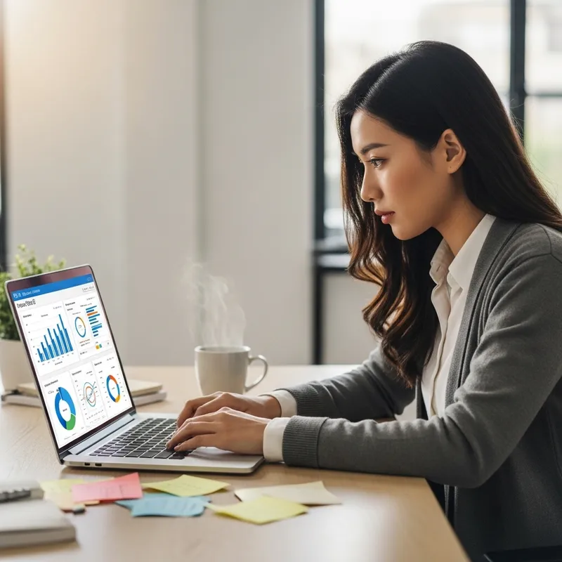 Creating Power BI Dashboard in Laptop | Modern Office Environment
