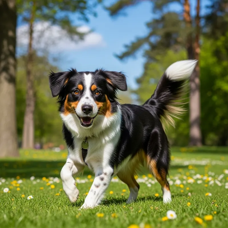 Playful and Fluffy Mixed Breed Dog
