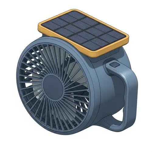 Portable Solar-Powered Fan Design Concept