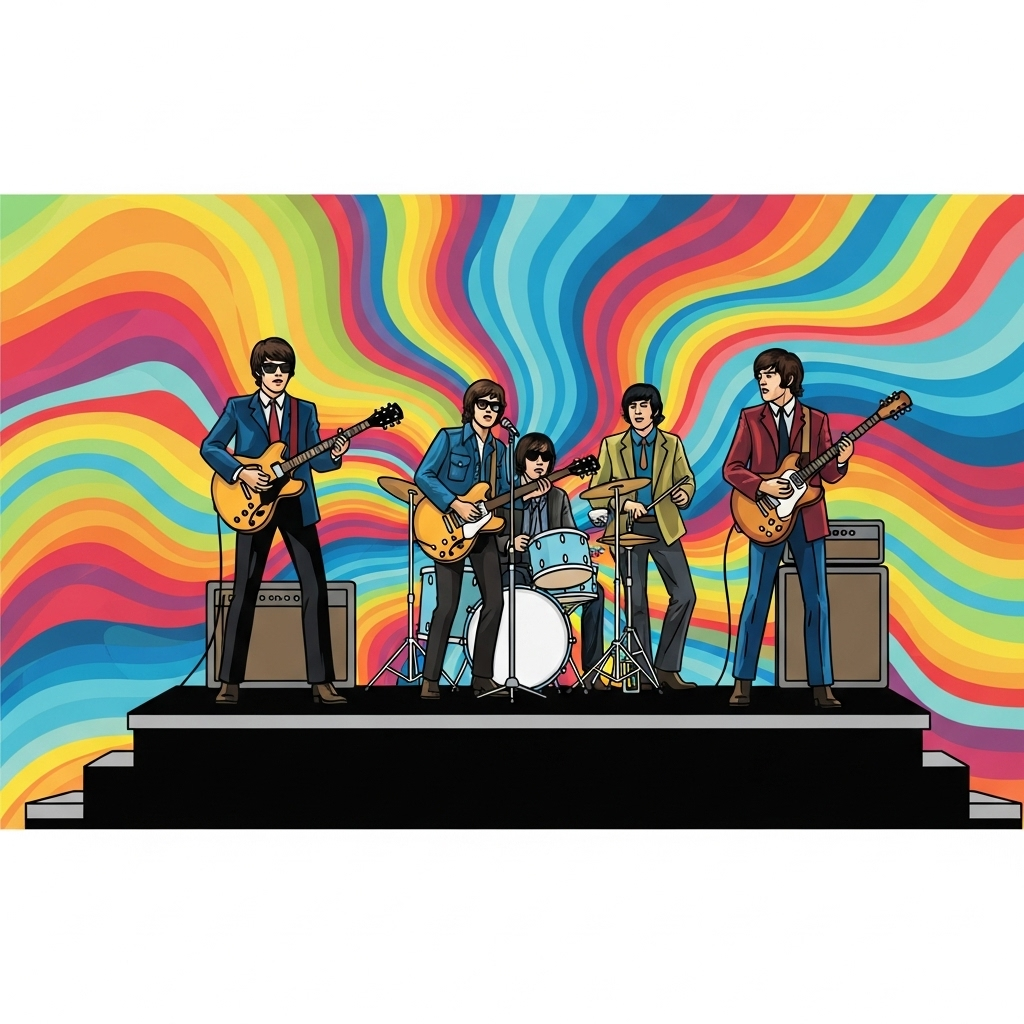Psychedelic 60s Counterculture Music Vibes | AI Art Generator