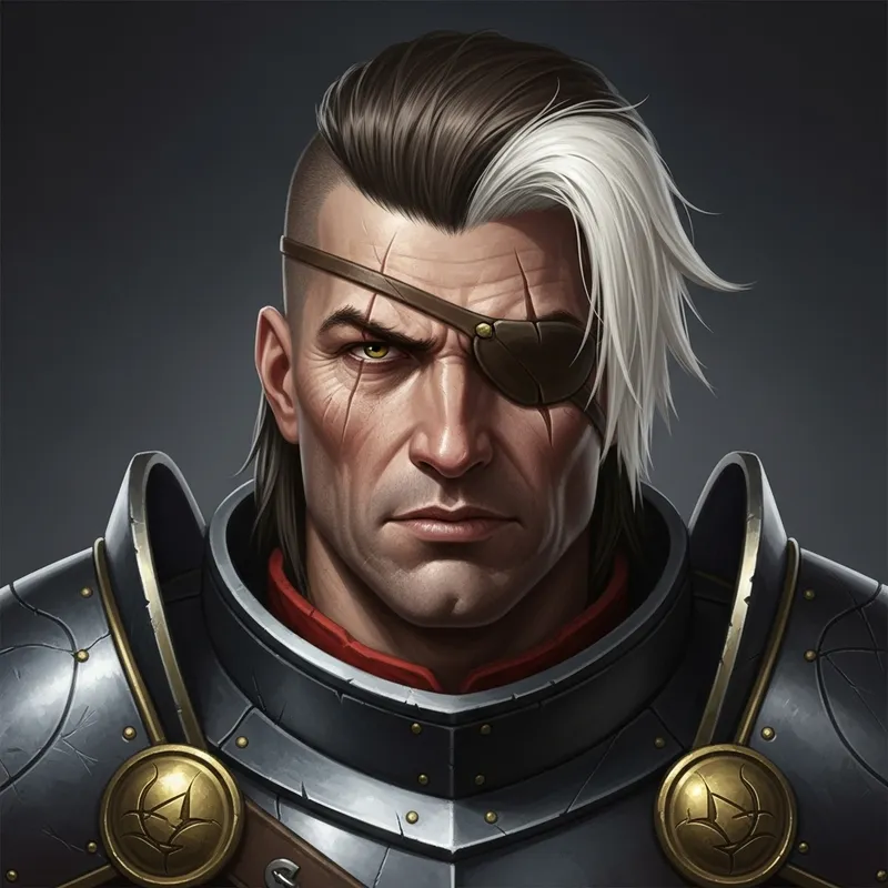 Courageous White Warrior with a Striking Scar