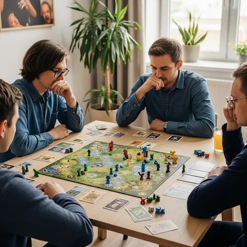 Modern Board Game Scene: Colorful Design & Strategic Play