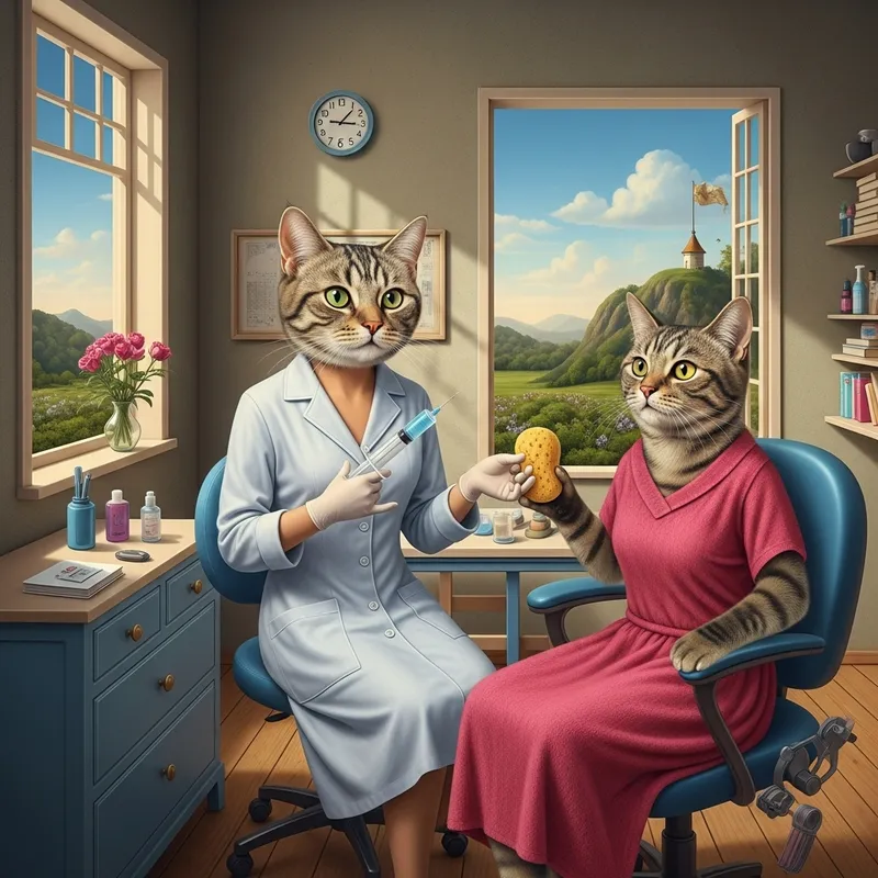 Surreal Cat Cosmetologist Gives Glamorous Treatment Surreal Cat Cosmetologist Gives Glamorous Treatment