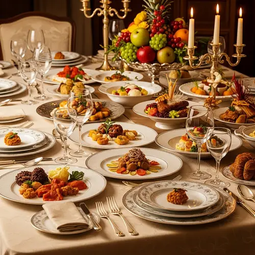 Luxurious Banquet with Ornate Table Setting