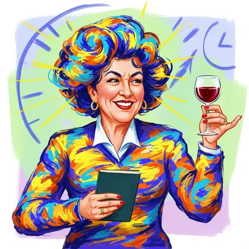 Queen of Deadlines with Wine Glass | Whimsical Illustration