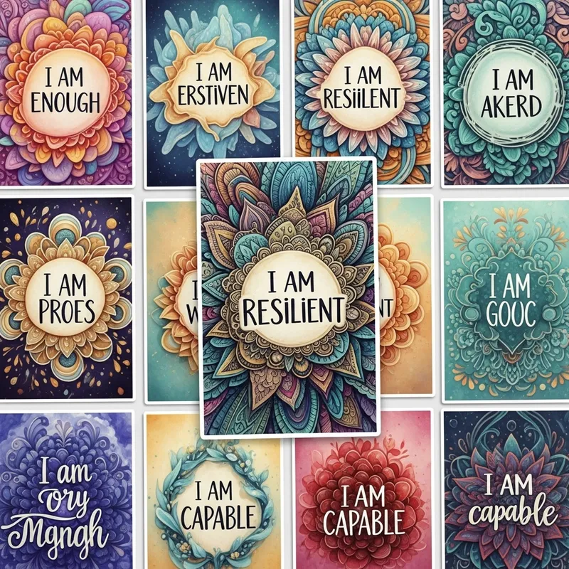 Daily Affirmation Cards for Self-Confidence and Motivation
