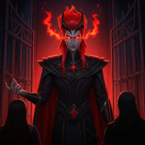 Hot Anime Hades: Ruler of the Underworld with Fiery Aura