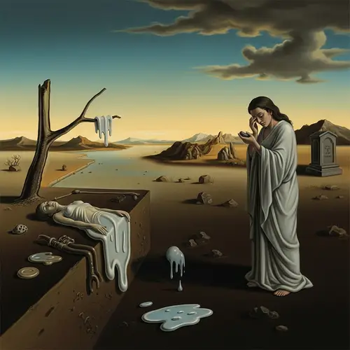 Surrealist Scene of Sorrows and Shadows | Gothic Digital Painting