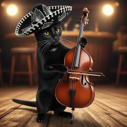 Black Cat Mariachi Double Bass Player