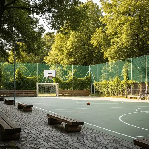 Vibrant Street Sports Field for Soccer & Basketball