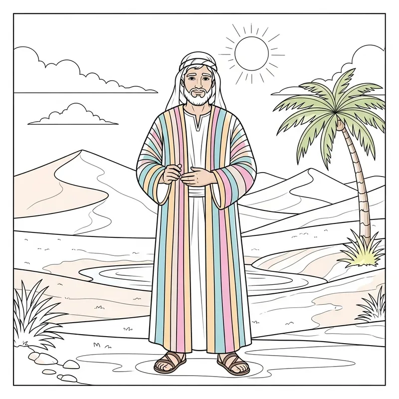 Coloring Page of Joseph - Biblical Character Drawing