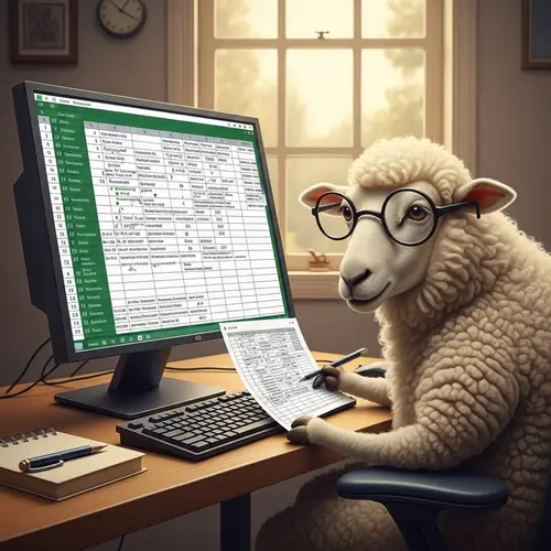 Nerdy Sheep Analyzing Complex Excel Sheet | PC Scene