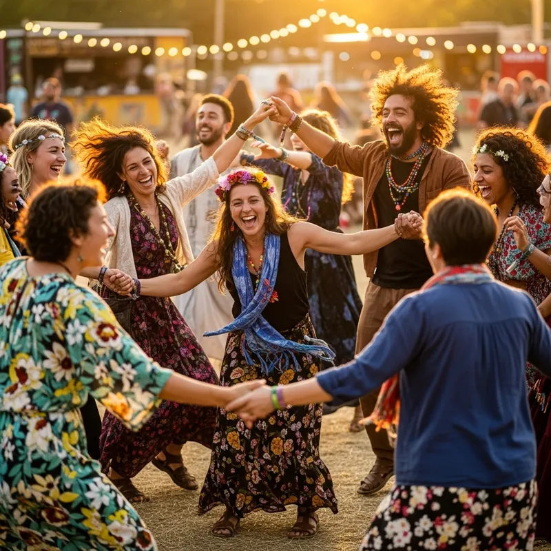 Festive Group Dancing | Colorful Dance Celebration