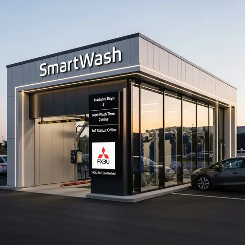 Automatic Car Wash System with FX3U PLC Control and IoT Integration