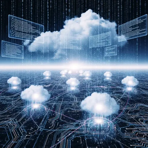Futuristic Cloud Computing Scene | Digital Landscape