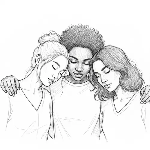 Empowering Women Friendship Sketch