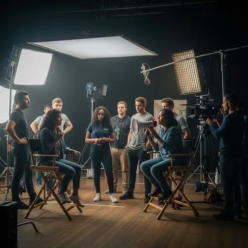 Behind the Scenes of a Diverse Movie Set in Action