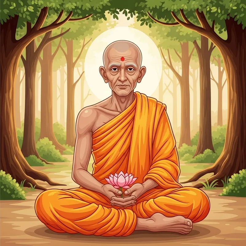 Mahakassapa - South Asian Monk Illustration Mahakassapa - South Asian Monk Illustration
