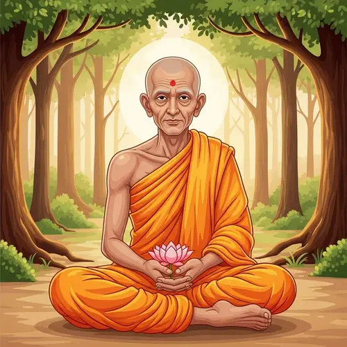 Mahakassapa - Ancient Indian Monk Illustration