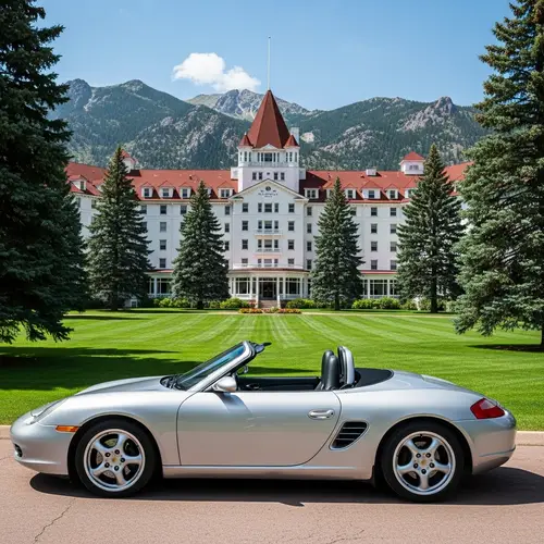 2001 Porsche Boxter Convertible at Historic Colonial Revival Hotel