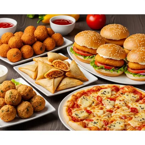 Delicious Fish Balls, Samosas, Burgers & Pizza