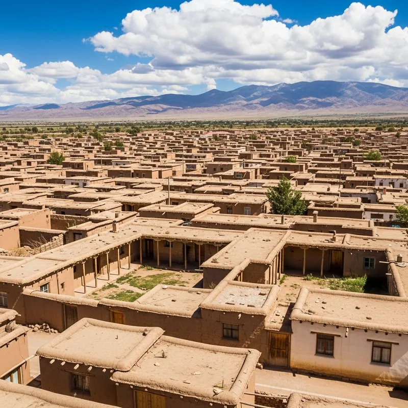 Traditional Adobe Houses with Central Courtyards | Urban Settlements