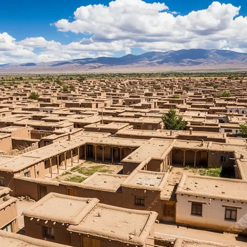 Traditional Urban Settlements: Adobe Houses with Central Courtyards