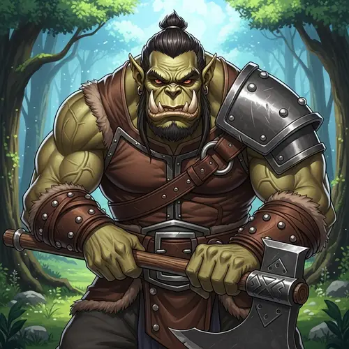 Epic Anime Orc Warrior Illustration