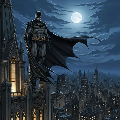 Batman on Gotham City Skyscraper
