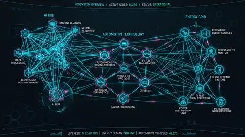 Futuristic Digital Ecosystem Visualization