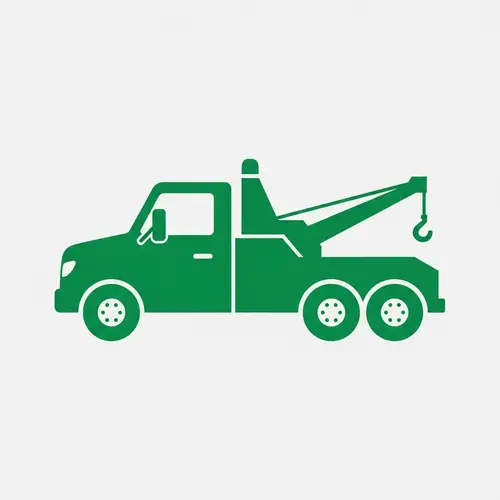 Green Tow Truck Icon Illustration - Simple & Clean Design
