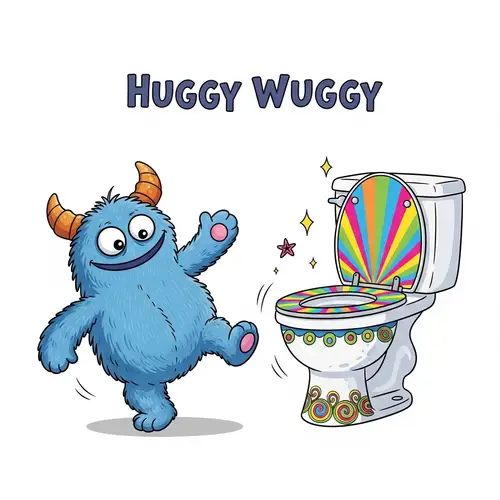 Huggy Wuggy Skibidi Dance Transforms Toilet - Magic Illustration