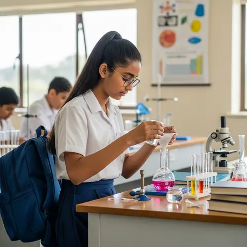 13-Year-Old South Asian Girl in School Uniform | Science Experiment