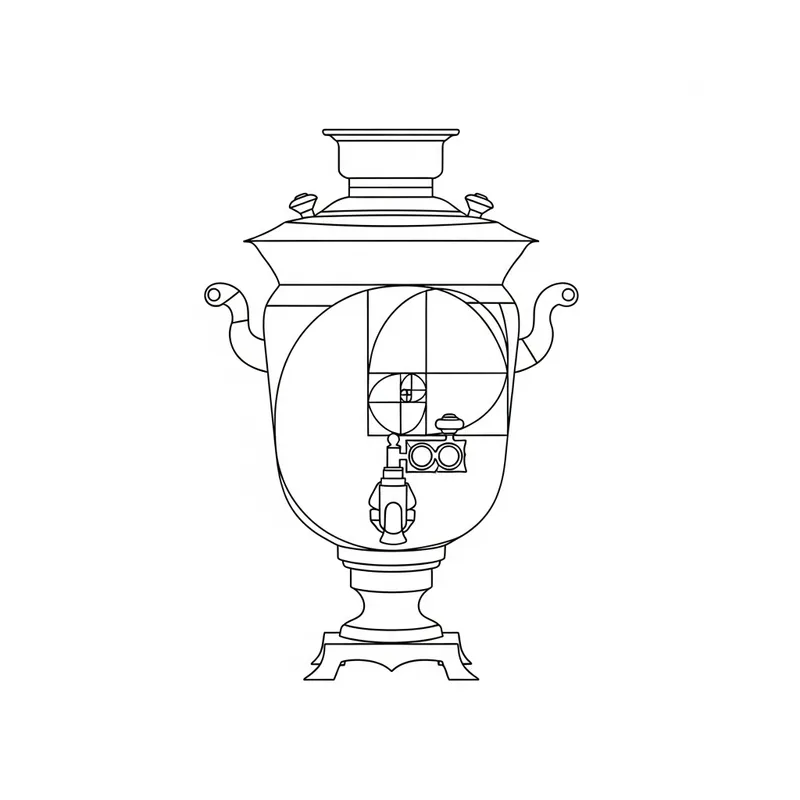 Minimal Fibonacci Sequence & Golden Ratio Samovar Logo Minimal Fibonacci Sequence & Golden Ratio Samovar Logo