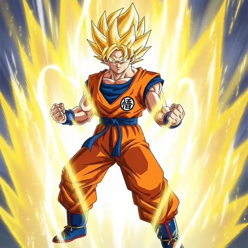 Powerful Golden Warrior | Energy-filled Fighting Stance