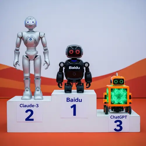 Winner Podium: Claude-3, Baidu, ChatGPT