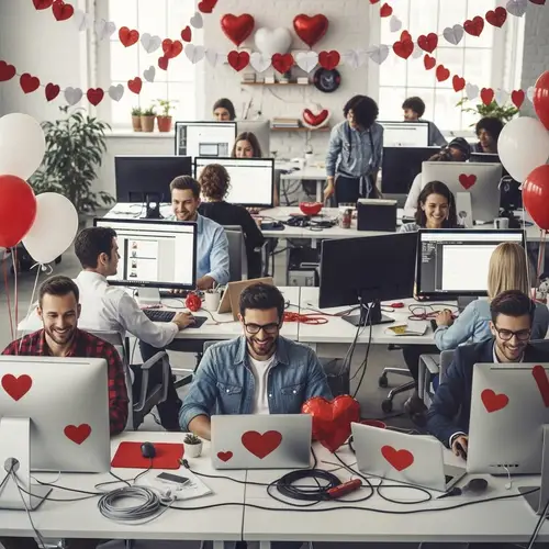 Valentine's Day Celebration in a Tech Company Office